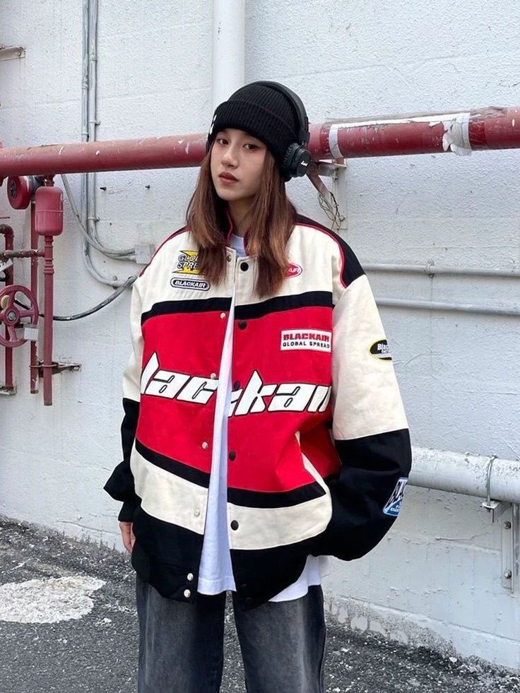 F1 Blackair beige red unisex racing jacket