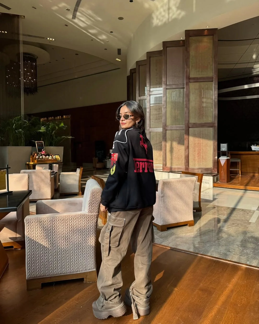 F1 black ferrari premium racing jacket