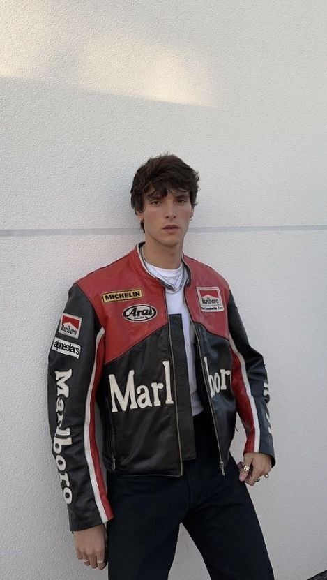 Marlboro premium racing jacket black red-unisex motorsport Urbanflexx