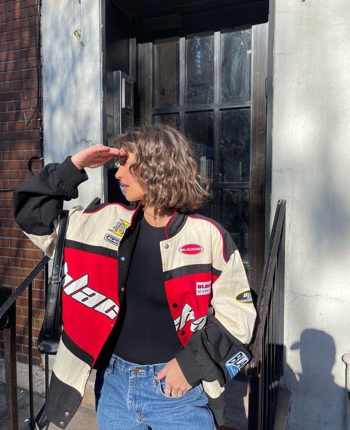 F1 Blackair beige red unisex racing jacket