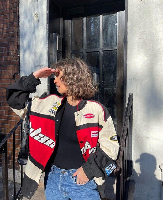 F1 Blackair beige red unisex racing jacket