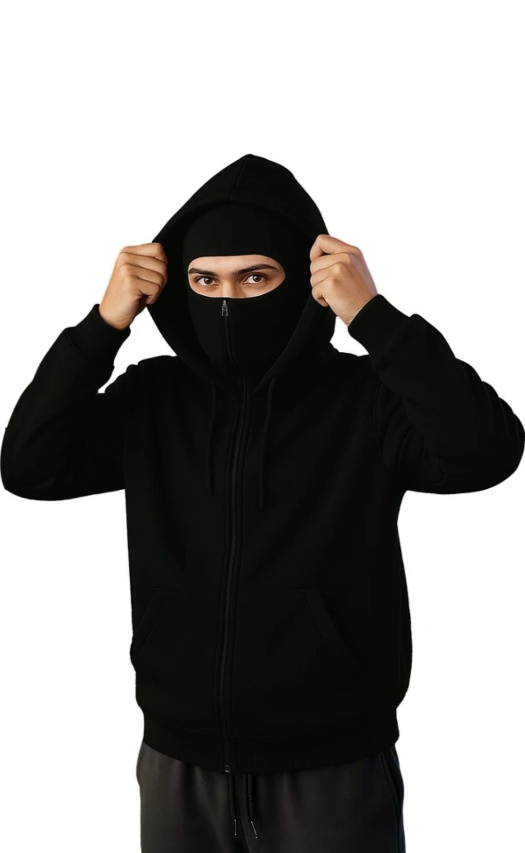 Balaclava ninja  unisex  black hoodie