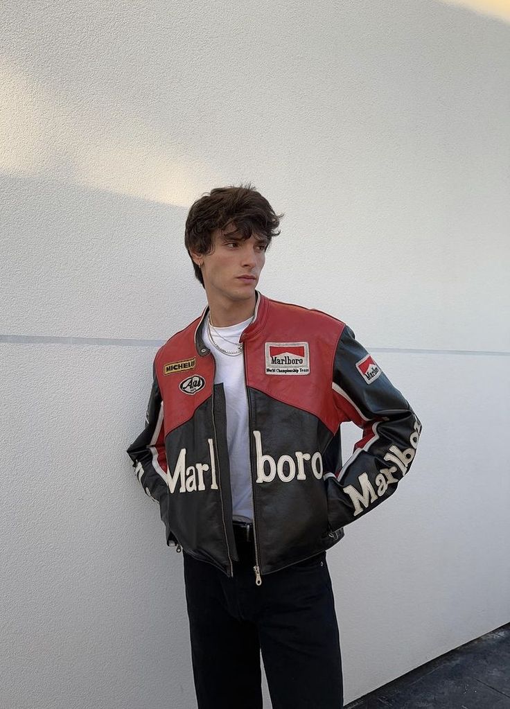 Marlboro premium racing jacket black red-unisex motorsport Urbanflexx